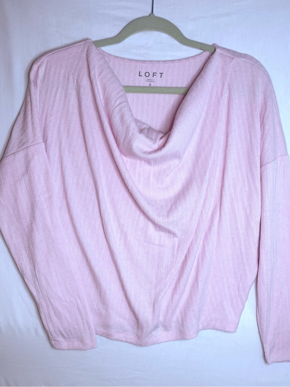 LOFT Barbiecore Pink Cowl Neck Women's Sweater S